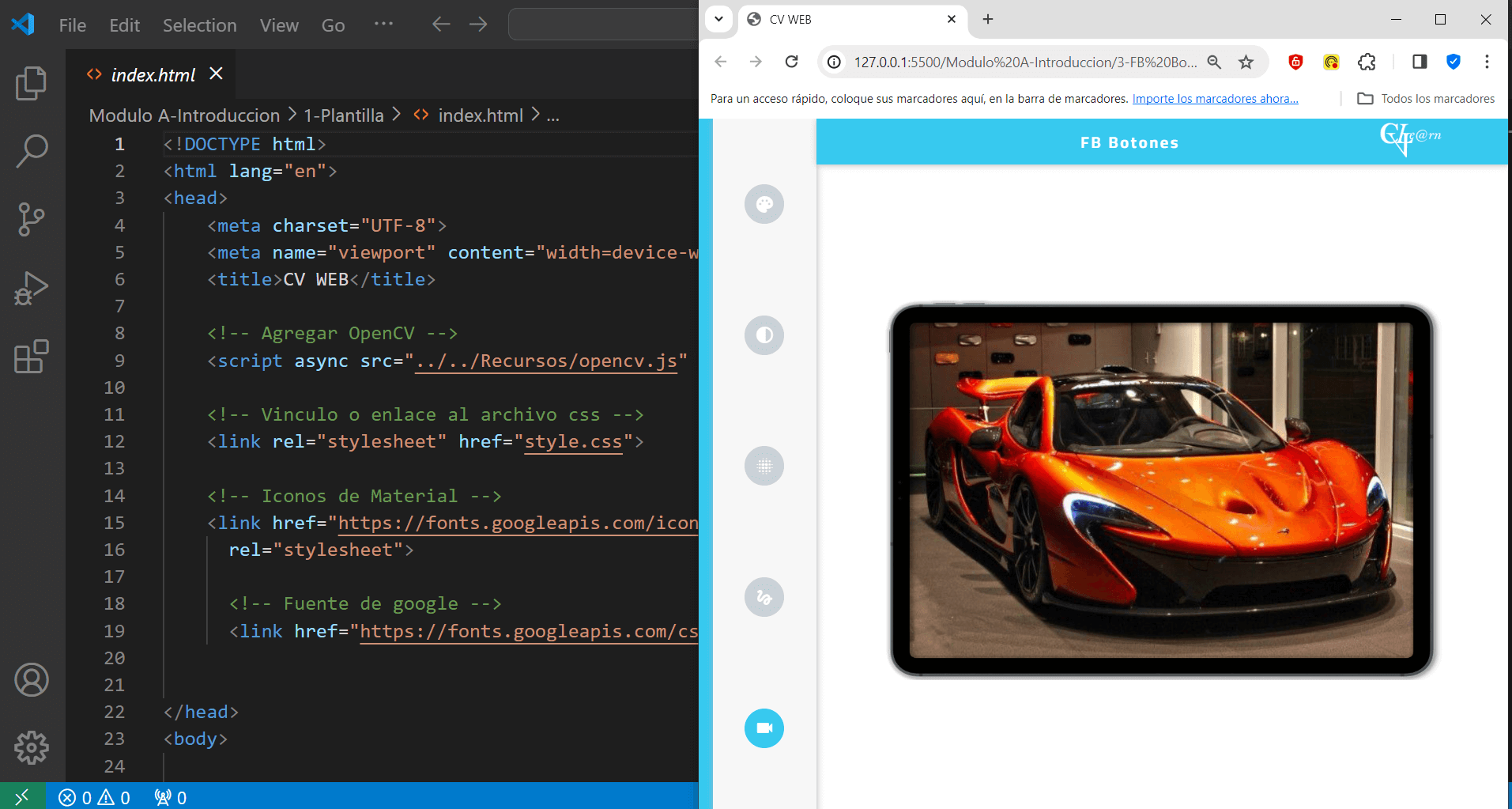 Diseño web con visión por computadora básico
